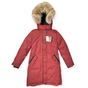 NEW Triple F.A.T. Goose Down Fur Hood Jacket SIZE XS Winter Maroon Coat NWT $550